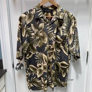 Brandini Hawaiian Floral Pure Silk Shirt Size Small